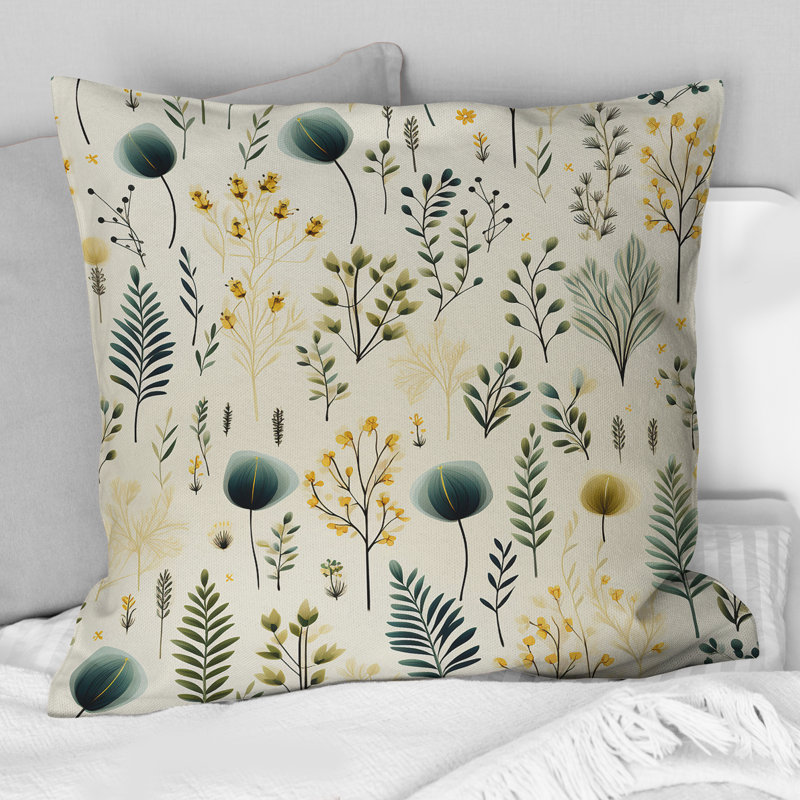 Coussin Botanical Harmony II - Plants, H 16 po x l 16 po