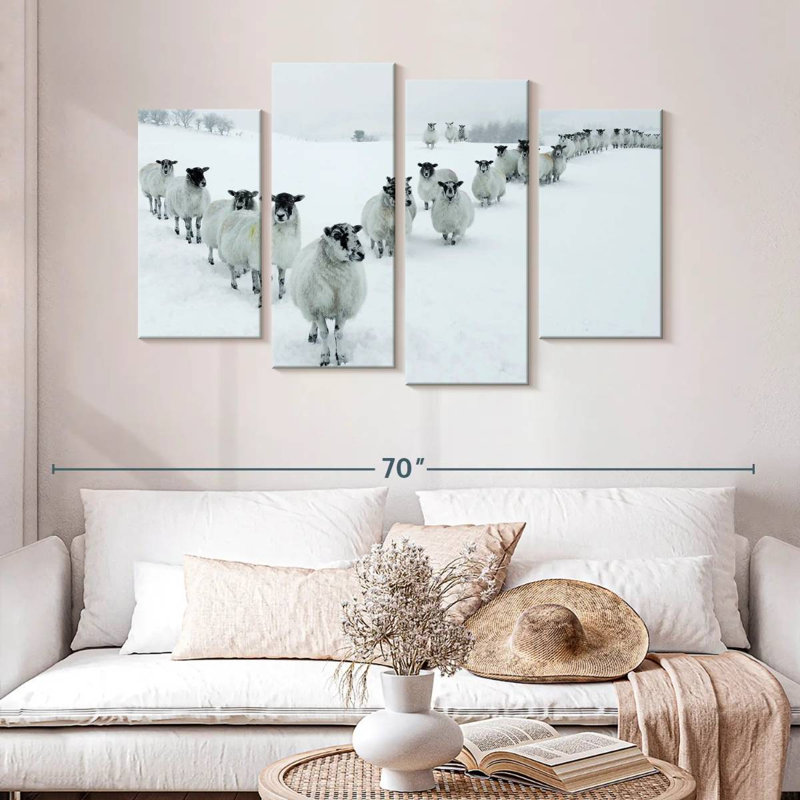 Brampt Winter Sheep, 32" H x 52" W