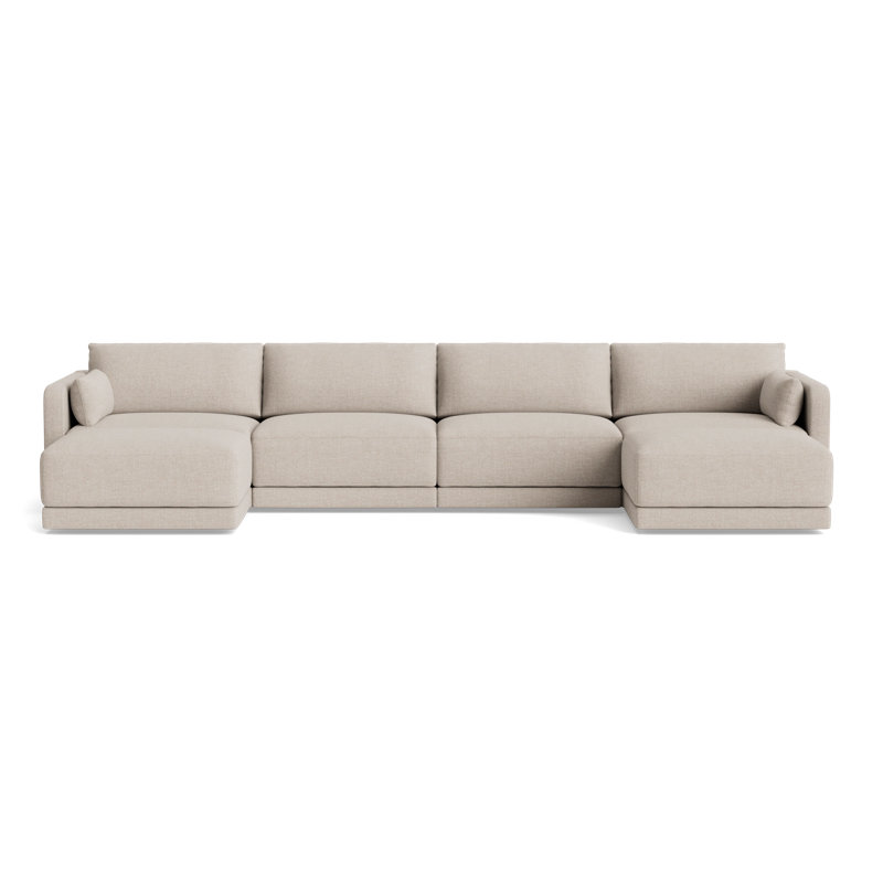 Eva Double Chaise Sectional, Performance Weave - Natural