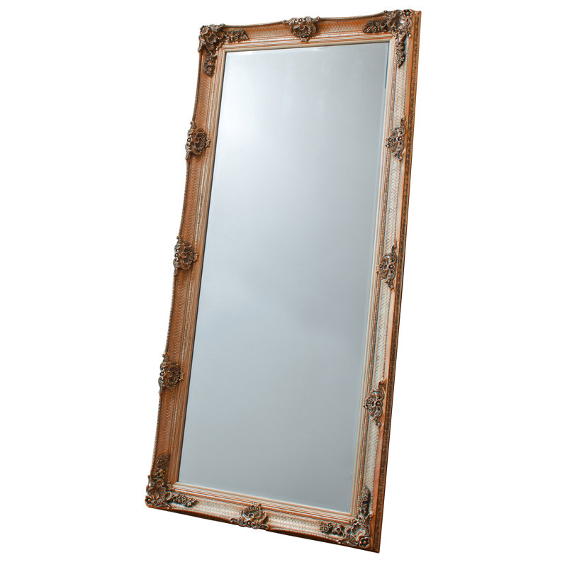Lindsay Wood Flat Floor Mirror, Gold