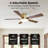 Vaczon 52" Smart Flush Mount LED Ceiling Fan with Remote & App, Low Profile Ceiling Fan with 3CCT Dimmable Light, Whisper-Quiet DC Motor, Double-Sided Blades-128930827