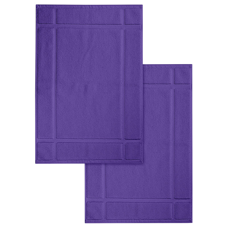 Tapis de bain - pour plancher de salle de bain - Très absorbant - Lavable à la machine, L 17 po x L 24 po, Mauve