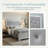 King-Size Bed Frame, Silver Platform Bed With Color-Changing LED Lights, Studded Quilted Headboard, Modern Minimalist Style-479627981