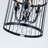 4-Light Dimmable Black Iron Birdcage Crystal Chandelier