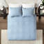 Couette réversible bleu grand lit/queen - Garnie de coton chaud, superbe matelassage, comprend deux taies d'oreiller, lavable à la machine, rembourrage doux, un article de literie captivant.