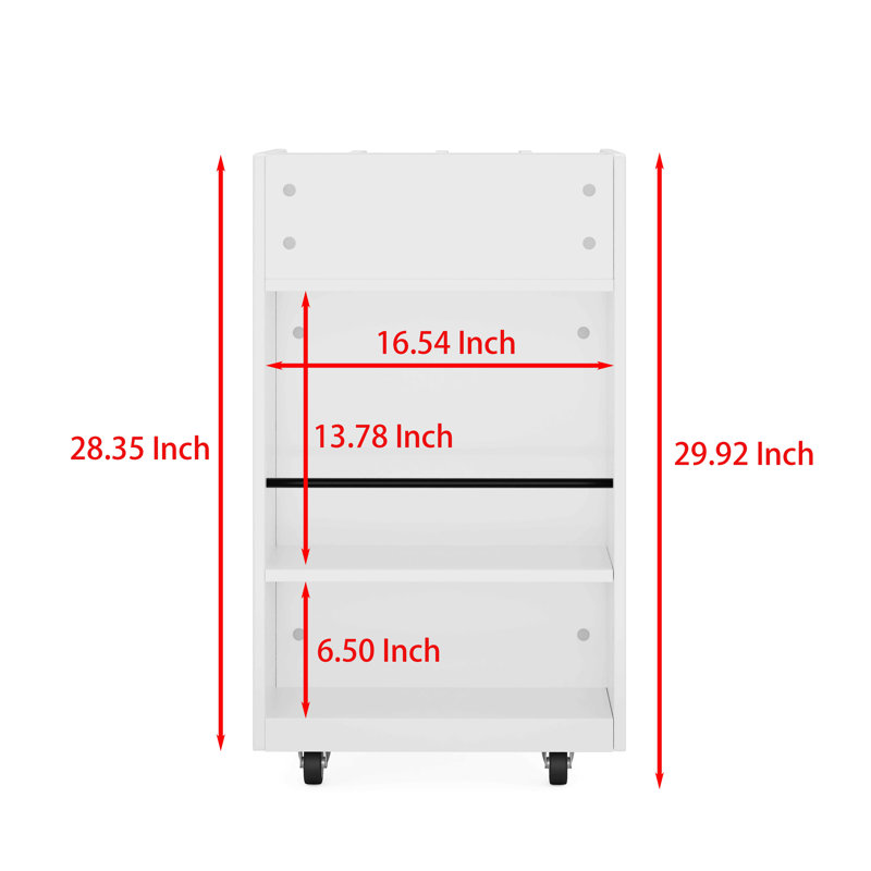 Chariot pour îlot de cuisine à 4 niveaux avec étagère à épices et roulettes verrouillables, îlots de rangement pour cuisine simple