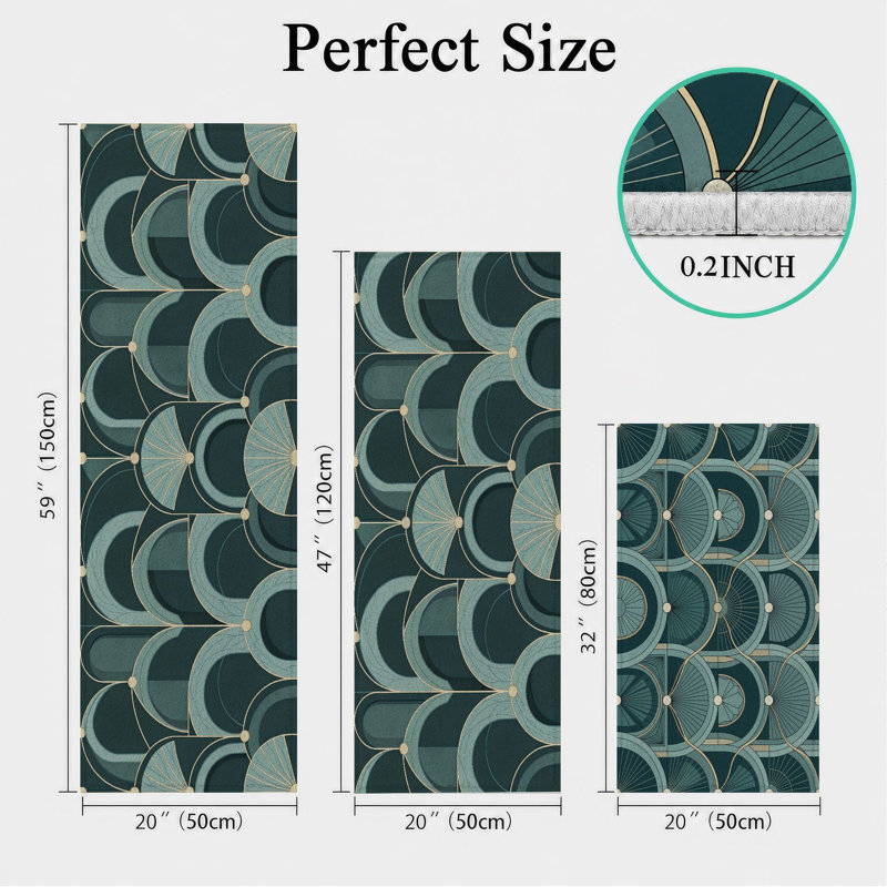 Wave Pattern Non-Slip Washable Kitchen Mats
