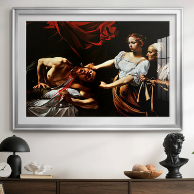 «Judith Beheading Holofernes-Caravaggio», reproduction encadrée avec passe-partout et verre 1599-1602