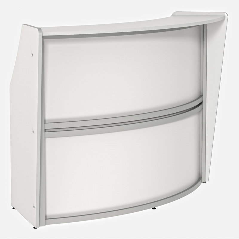 Synthetic Laminate Reception Desk, White, 45"H x 69.5"W x 31.9"D