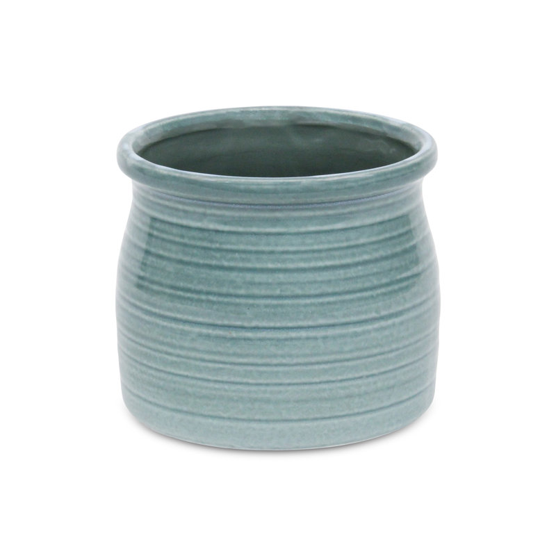 Pot à fleurs en céramique Mott, H 5,5 po x l 6,25 po x P 6,25 po, Vert