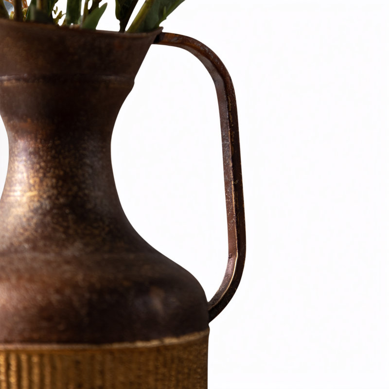 Rustic Distressed Metal Decorative Vase