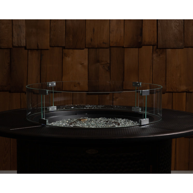 Clear Tempered Glass Wind Guard for Round Fire Pits