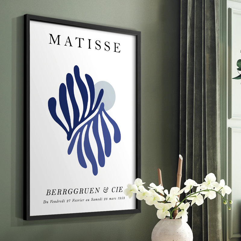 Matisse CCXCVI, reproduction encadrée - bois massif, H 14 po x l 11 po, Noir
