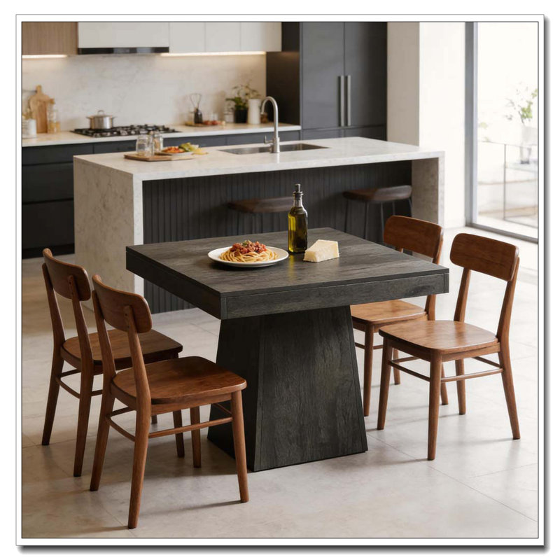 Table carrée, table basse, Gris foncé