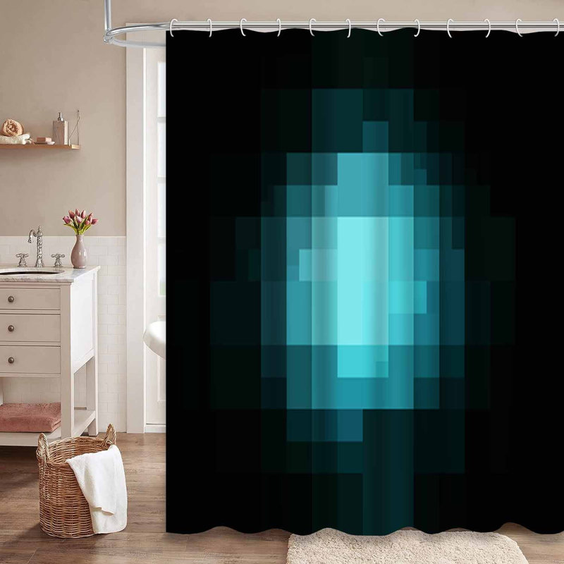 Rideau de douche rectangulaire foncé avec 12 crochets Dark Rectangles, L 72 po x l 72 po