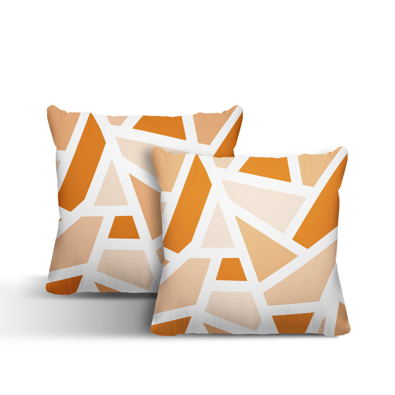 Coussin carré intérieur / extérieur Marion, L 15 po x H 15 po, Orange