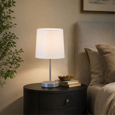 Accent Lamp, Set of 2, 16", Contemporary Metal, Metal with White Shade