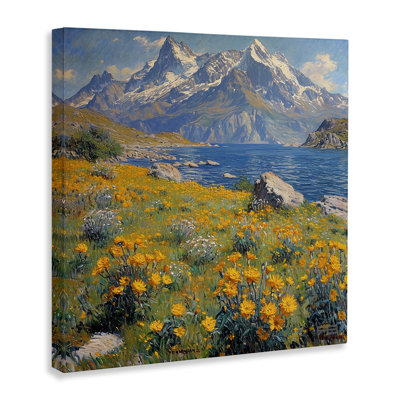 Art mural sur toile Mountain Daisy Meadow par Roozbeh Bahramali