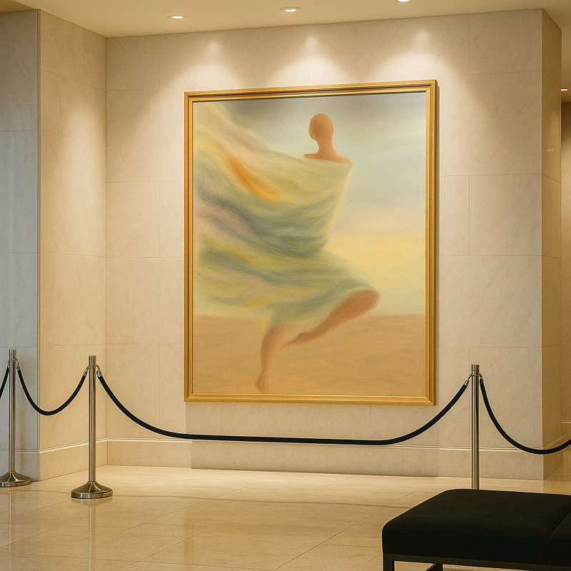 «Veil of Becoming», art mural sur toile - cadre noir, Noir