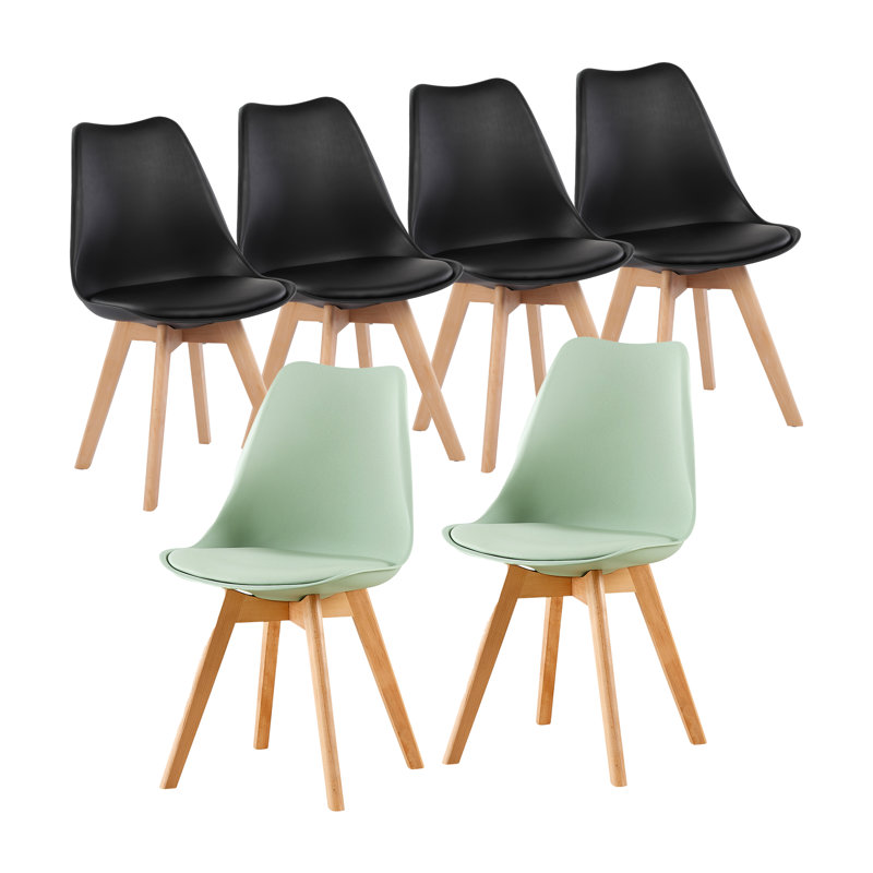 45.5cm H Upholstered Side Chair, Tea Green/Black