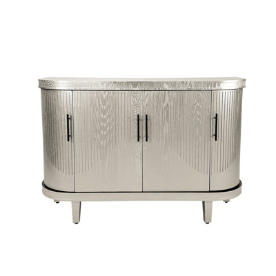 Modern Curved Sideboard Storage Cabinet Wooden Console Table Coffee Bar Cabinet