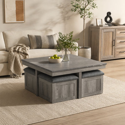 Ensemble de 5 tables basses grises 5 pièces