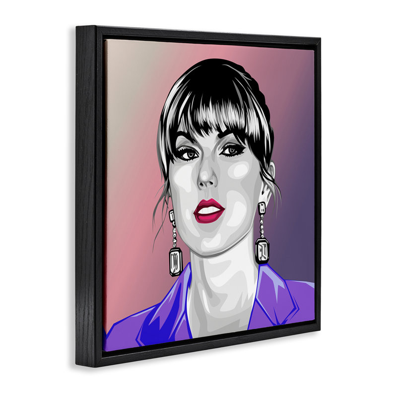 "Taylor" par Birch & Ink, H 25 po x l 25 po, Cadre flottant noir de jais