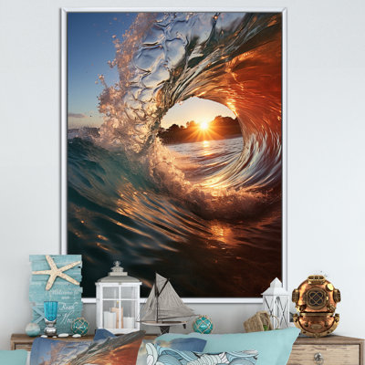 " Beach Photo Sunlit Waves IV "