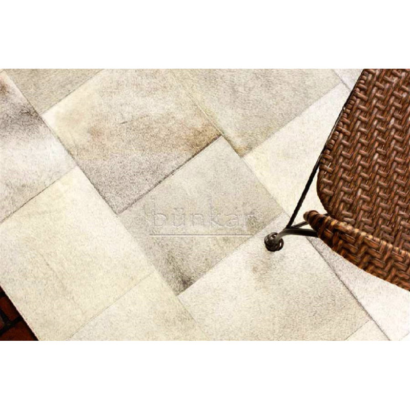 Mckinney Handmade Cowhide Grey Rug, Rectangle 120 x 180cm