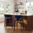 Modern Upholstered Counter Bar Stools with Back Kitchen Island Stools, Blue Fabric Bar Stools for Breakfast Nook, Industrial Chic Metal Legs-120358057