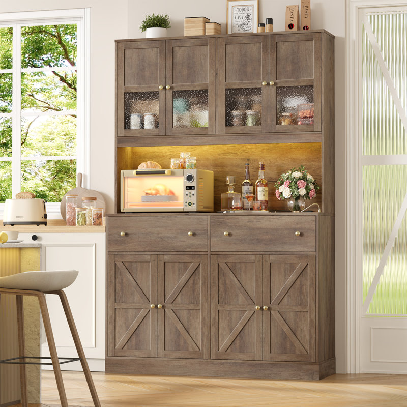 Garde-manger 71 po avec station de charge, Rustic Oak