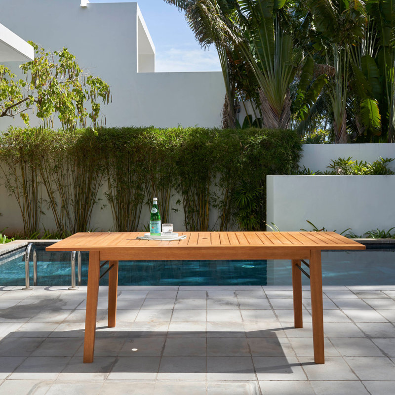 Patio Dining Table With Slatted Top