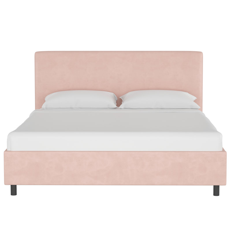 Pyburn Upholstered Platform Bed, California King, Classic Blush Performance Velvet