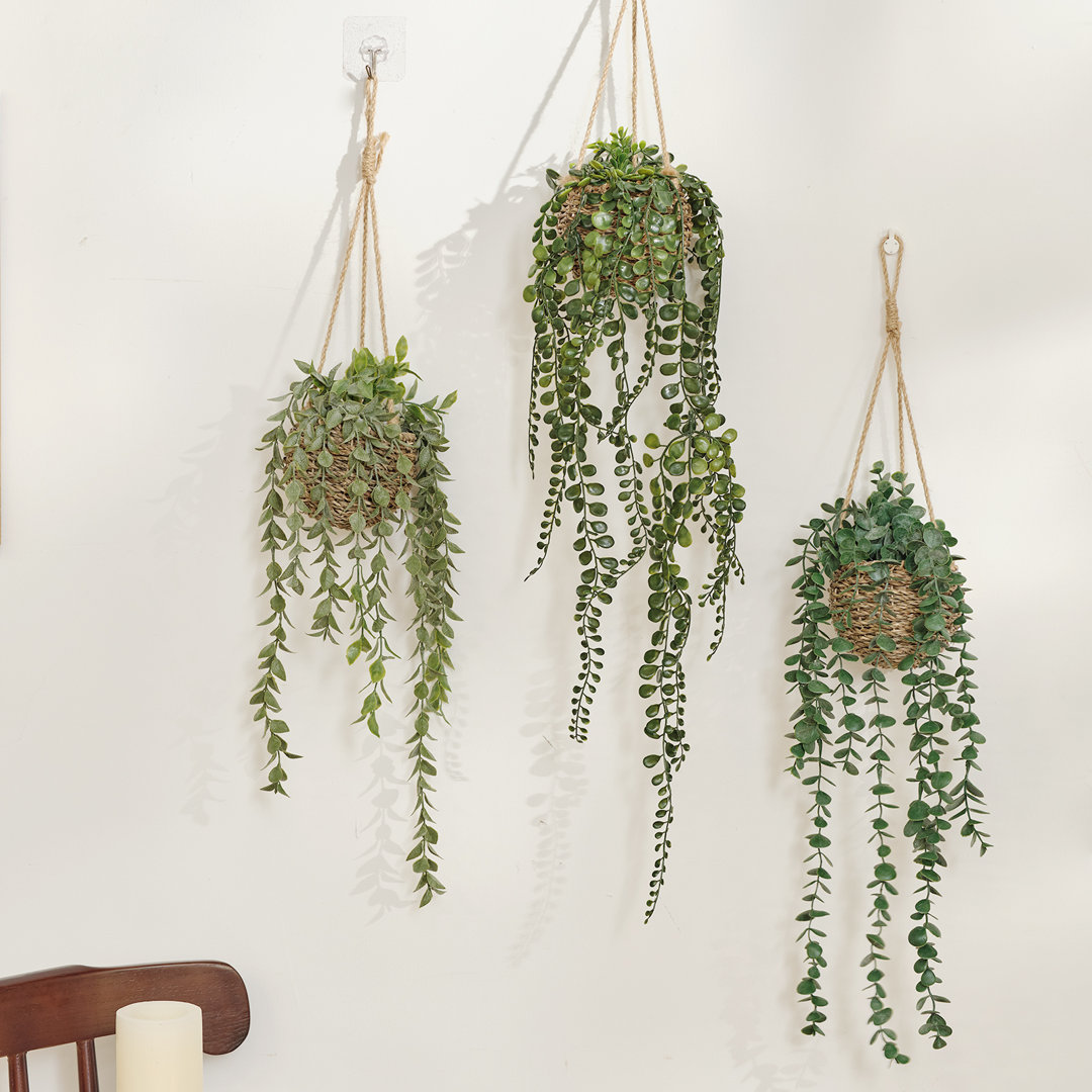 27.6'' Faux Plant in Wicker/Rattan Basket Primrue