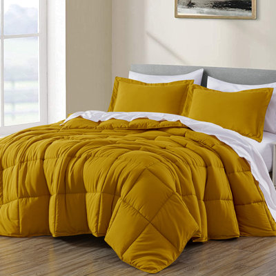 Peachskin Microfiber Bedding Box Stitch Comforter