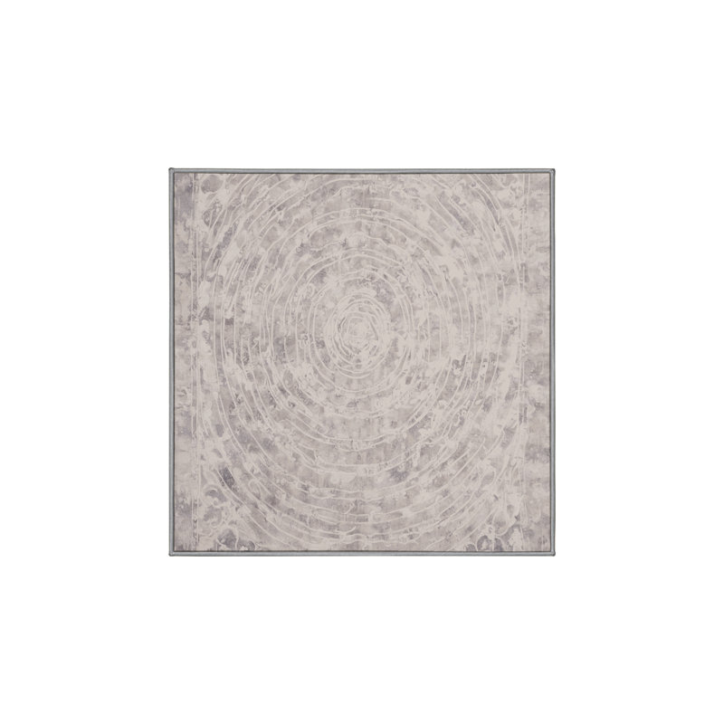 Silky Soft Plush Gray Area Rug, Square 3'
