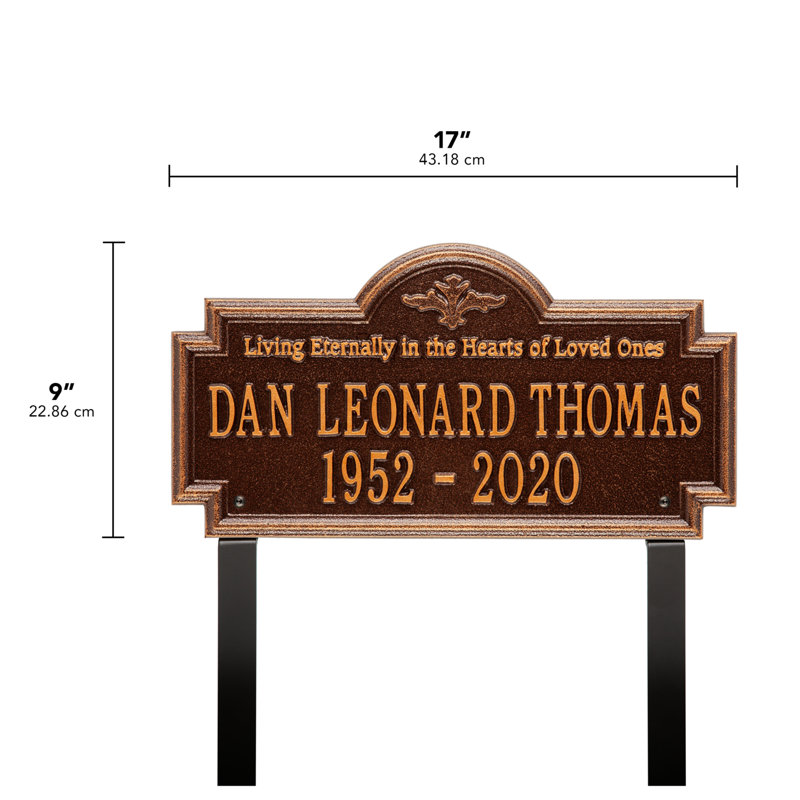 Arlington 'Living Eternally' Memorial Plaque, Yes, Antique Copper