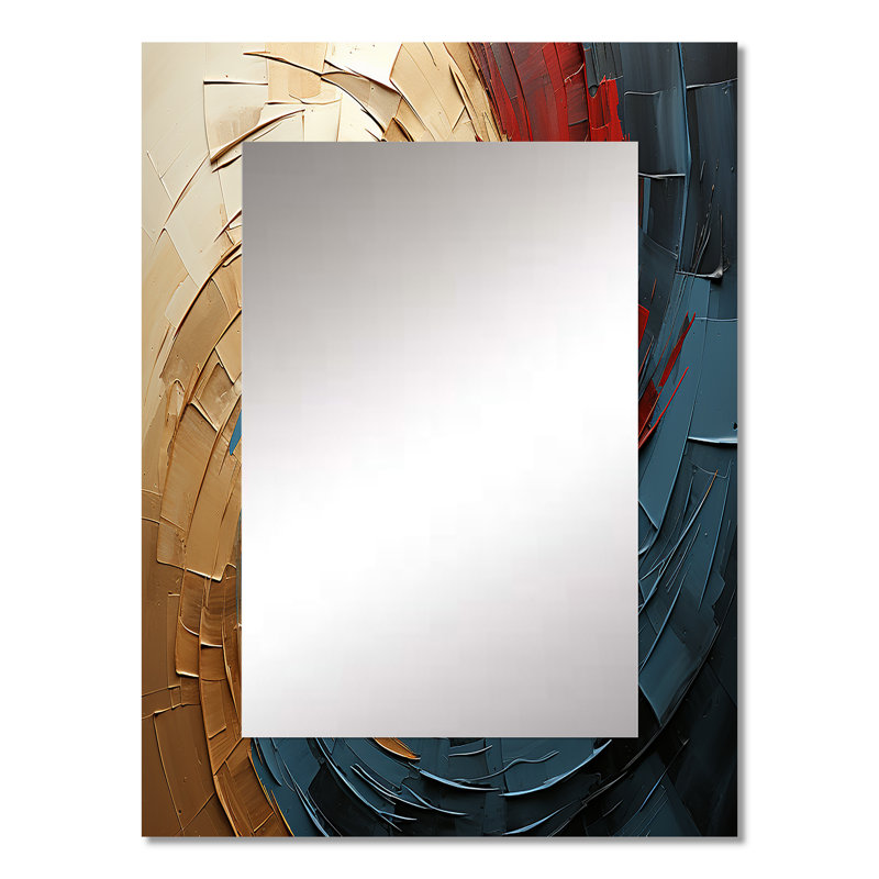 Spiral Symphony - miroir mural abstrait en spirale, miroir décoratif moderne, impression d'art en métal, 32 po x 24 po