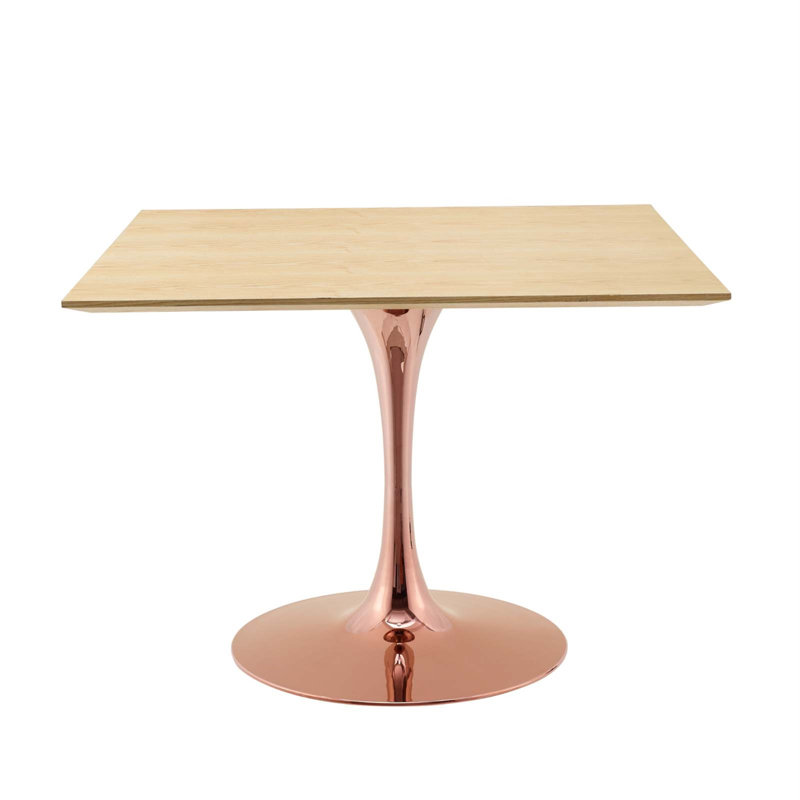 Table de salle à manger Lippa par Modway, Noyer cerise, Rose, L 47 po x l 47 po