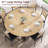 51" Natual Round Wood Pedestal Dining Table for 6 - Space Saving Kitchen & Dining-1787271301-1787271304