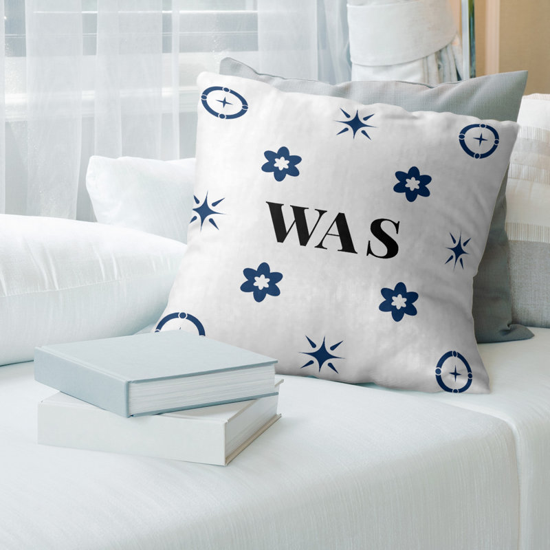 Coussin en coton Washington, Bleu marine de Washington / blanc / rouge, H 14 po x l 14 po
