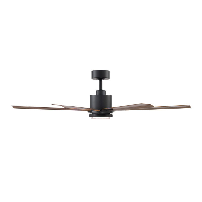 Size Matters 8-Blade Smart Ceiling Fan, Matte Black/Distressed Koa, 56", No