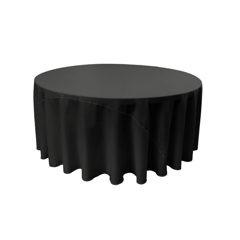 Nappe unie de couleur unie - Basics by Wayfair ™, Noir, Rond de 108 po