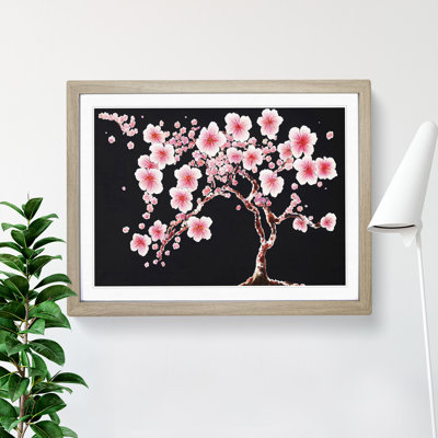 Glowing Cherry Blossom Tree Flowers - Framed Print