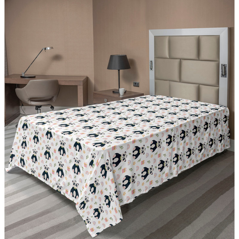 Dessus de chat Ambesonne, Drap plat pour lit simple
