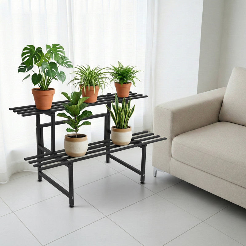Support pour plante en métal avec tablettes à plusieurs niveaux