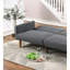 Canapé-lit de style transitionnel canapé-lit convertible bleu gris en polyfibre 1pc