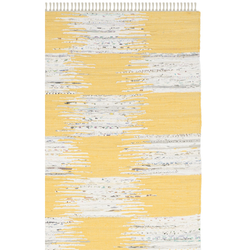 Tapis en coton tissé à la main Opie, Carré de 6 pi