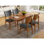 Ensembles de table de salle à manger en bois d'hévéa peu encombrant avec 4 chaises rembourrées, style Mid-Century moderne pour la maison et la cuisine