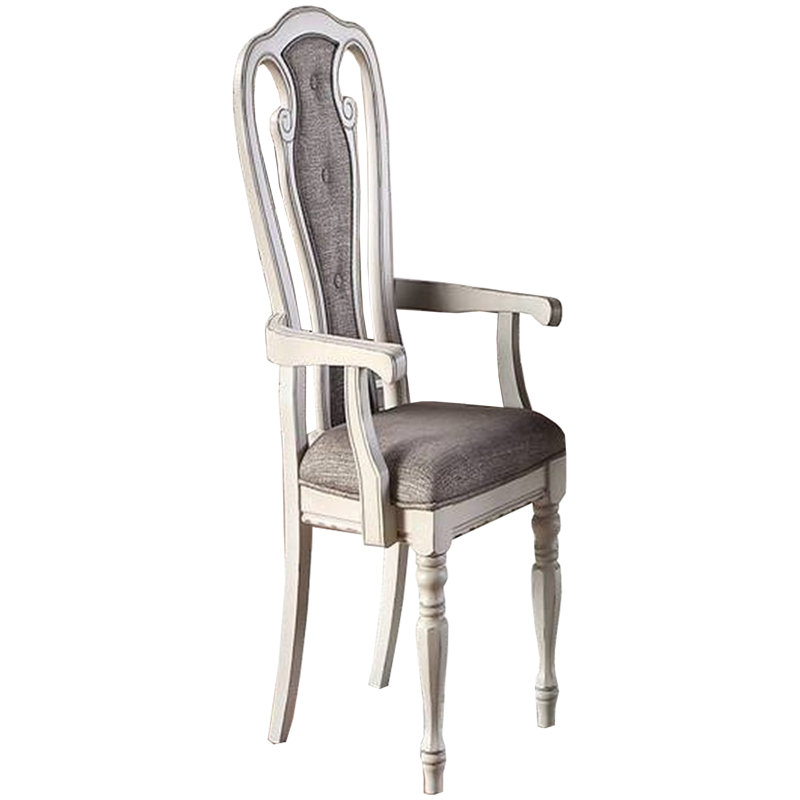 Tabatiere 19.5'' H Tufted Fabric Upholstered Armchair, Cream